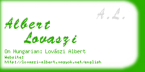 albert lovaszi business card