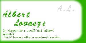 albert lovaszi business card